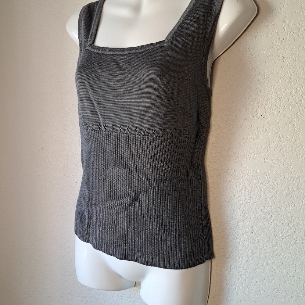 Jay Jacobs Dark Gray Square Neck tank top. Size Large